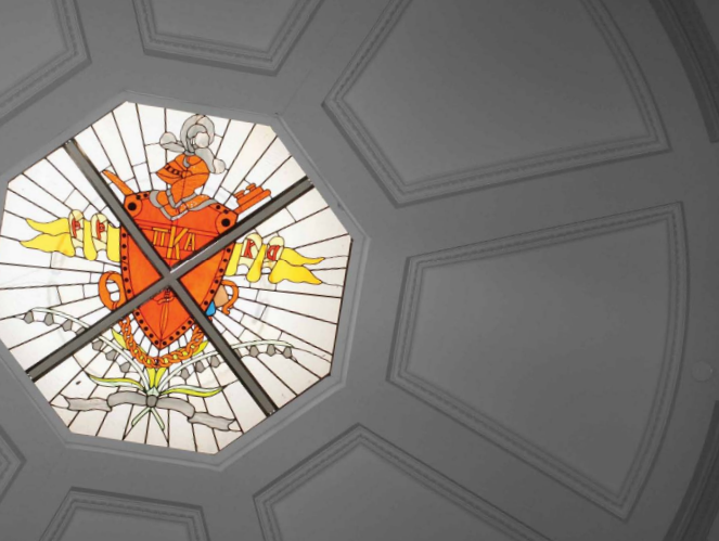 Pi Kappa Alpha Coat of Arms on Roof of HQ